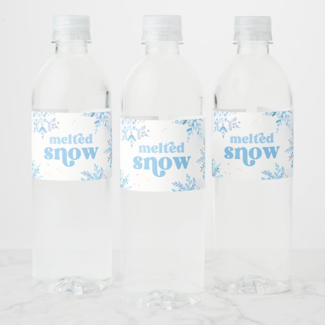 Rótulos de Garrafa de Água de Neve Derretida Azul (Garrafas)