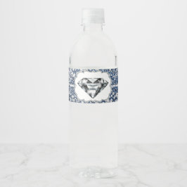 Rótulos de Garrafa de Água Denim e Diamante