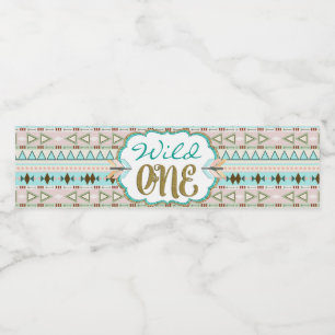 Rótulos de Garrafa de Água do Wild One Tribal para