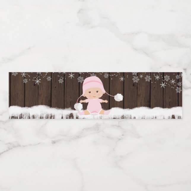 Rótulos de Garrafa de Água para Chá de Bebê Menina (Rótulo Único)