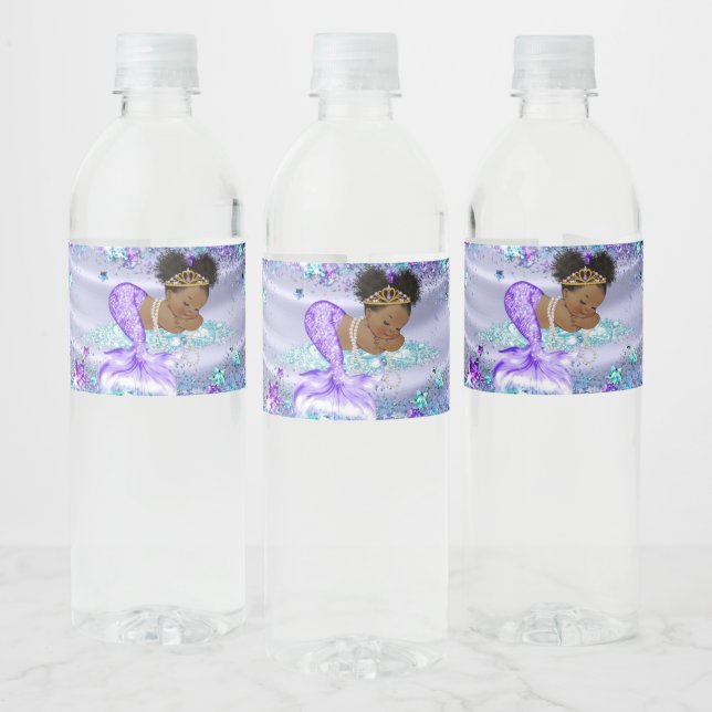 Rótulos de Garrafa de Água para Chá de Bebê Sereia (Garrafas)