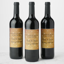 Rótulos de garrafa de vinho de casamento caros dou