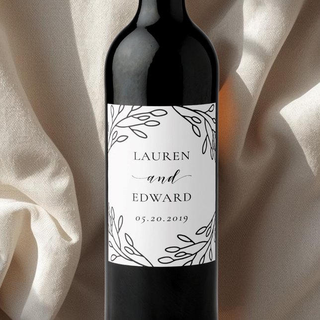 Rótulos de Garrafa de Vinho de Casamento com Arte  (Criador carregado)
