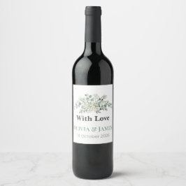 Rótulos de Garrafa de Vinho de Casamento com Veget