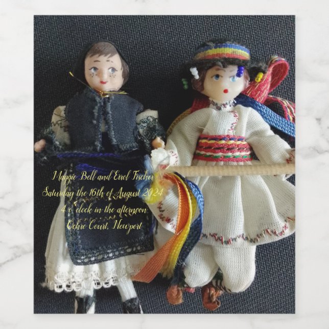 Rótulos de Garrafa de Vinho de Casamento & Vinho E (Rótulo Único)