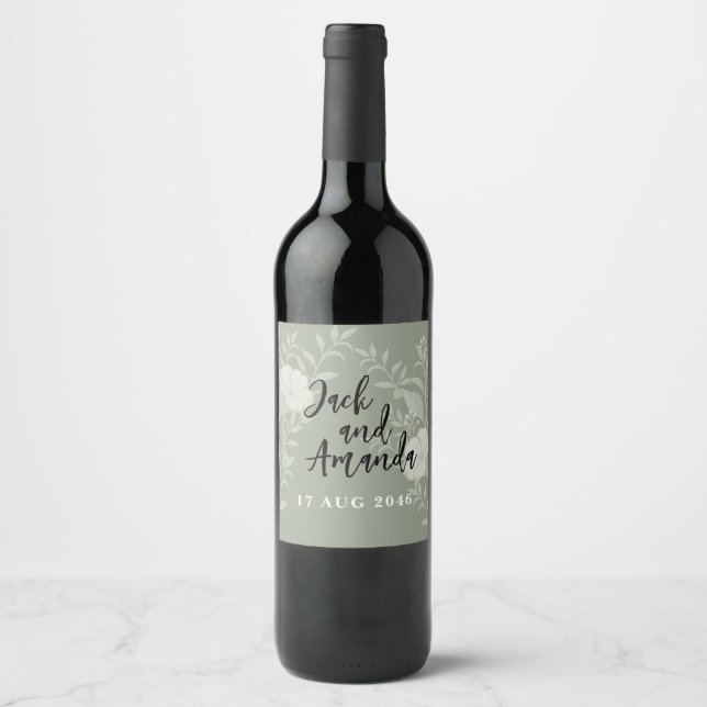 Rótulos de garrafa de vinho de decoração simples d (Frente)