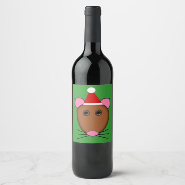 Rótulos de Garrafa de Vinho de Natal Feliz (Frente)