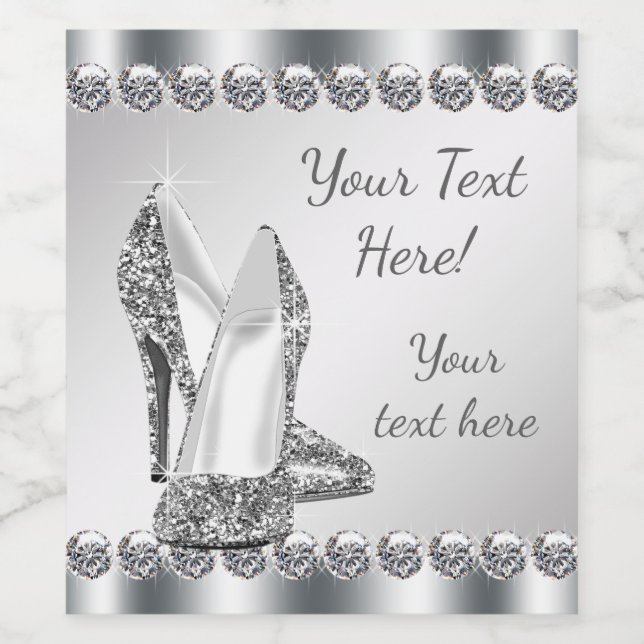 Rótulos de Garrafa de Vinho de Sapato de Salto Alt (Rótulo Único)