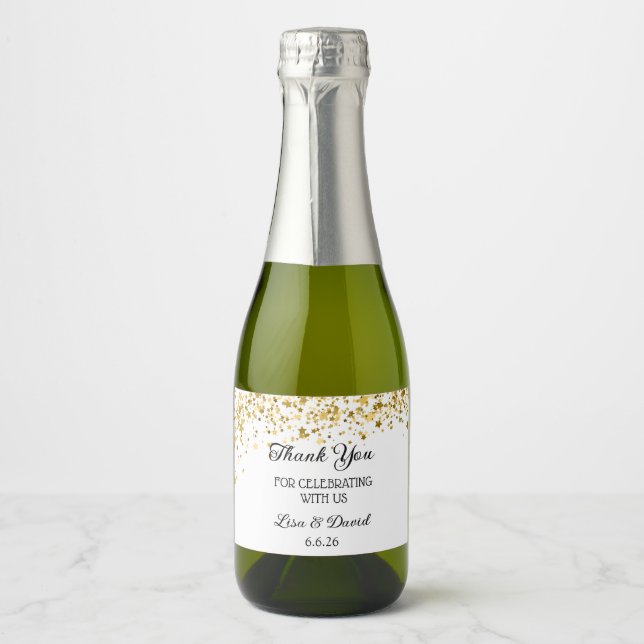 Rótulos de Garrafa de Vinho Espumante Mini para Ca (Frente)