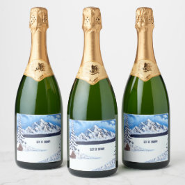 Rótulos de Garrafa de Vinho Espumante Winter Wonde