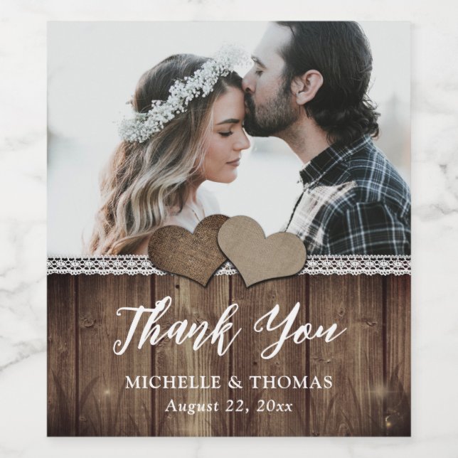 Rótulos de Garrafa de Vinho Fotográfico Rustic Cou (Rótulo Único)