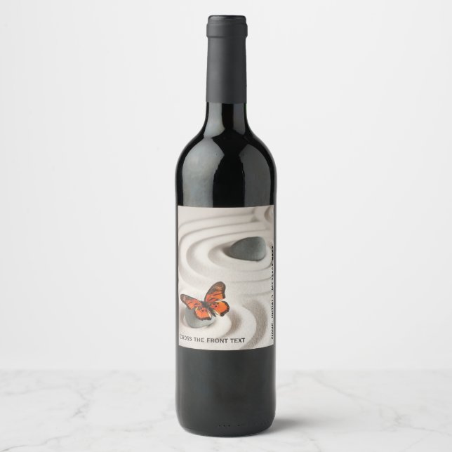 Rótulos de Garrafa de Vinho Jardim Zen Conjunto de (Frente)