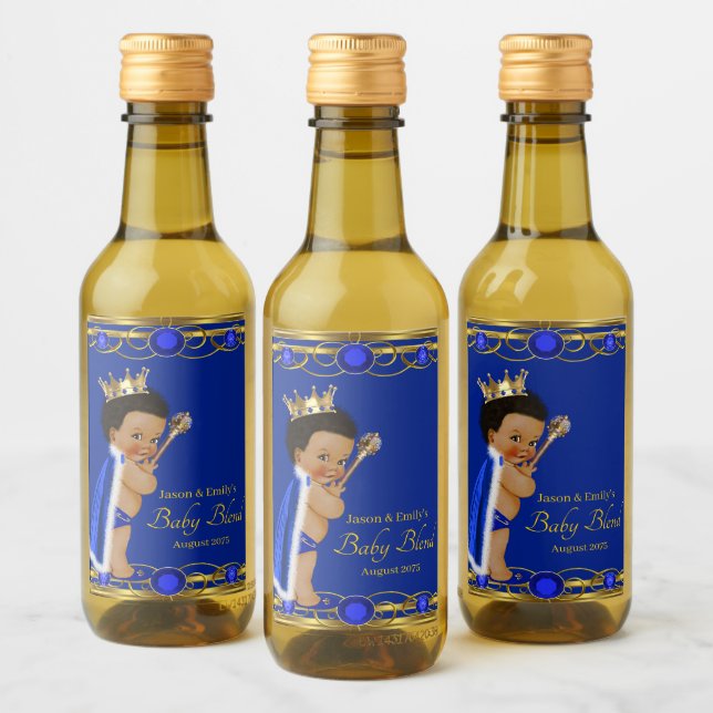 Rótulos de Garrafa de Vinho Mini Prince Blue Gold (Garrafas)