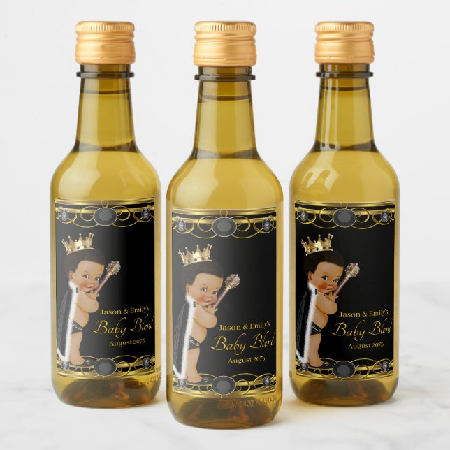 Rótulos de Garrafa de Vinho Mini Príncipe Ouro Neg (Garrafas)