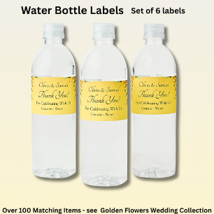 Rótulos de Garrafa, Flor Amarela Dourada