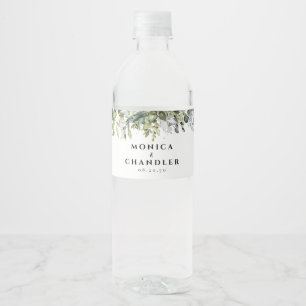 Rótulos de Garrafas de Água de Casamento Herbal Gr