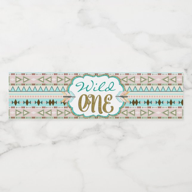 Rótulos de Garrafas de Água de primeiro aniversari (Rótulo Único)