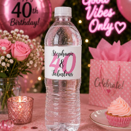 Rótulos de Garrafas de Água Personalizados 40 & Fa
