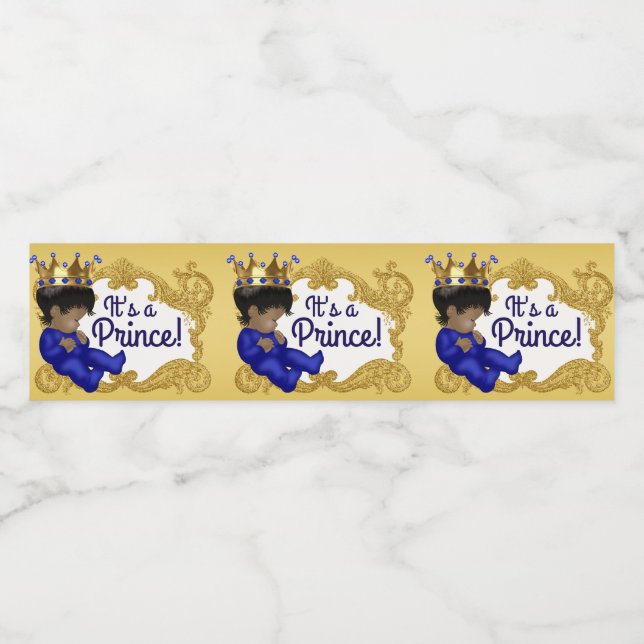 Rótulos de Garrafas de Bebê Príncipe Americano Afr (Rótulo Único)