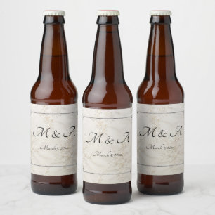 Rótulos de Garrafas de Cerveja de Casamento de ren