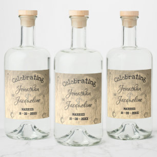 Rótulos de Garrafas de Licor de Casamento Persona