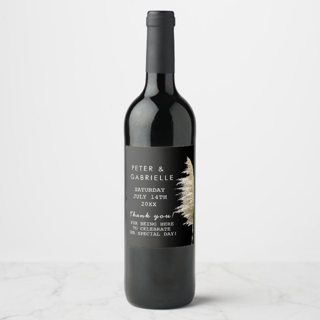 Rótulos de Garrafas de Vinho de Casamento de Grama (Frente)