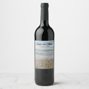 Rótulos de Garrafas de Vinho de Casamento de Shell
