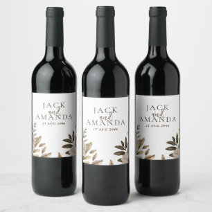 Rótulos De Garrafas De Vinho De Casamento Floral R