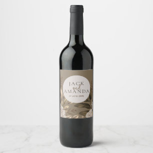 Rótulos De Garrafas De Vinho De Casamento Floral R