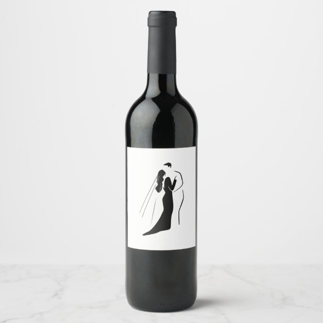 Rótulos de Garrafas de Vinho Espumante - Casamento (Frente)