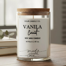 Rótulos de marca de velas verticais limpos e simpl