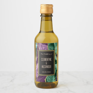 Rótulos de Mini Garrafa de Vinho em Aquarela de Ág