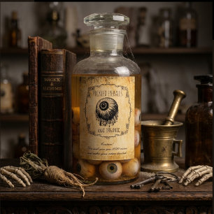 Rótulos de Olhos Decapados da Farmácia Vintage Hal