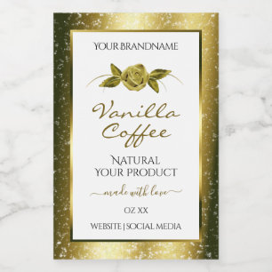 Rótulos de Produto Branco Dourado Luxurioso
