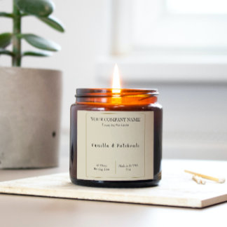Rótulos de Produtos de Velas Adesivos Quadrados Be