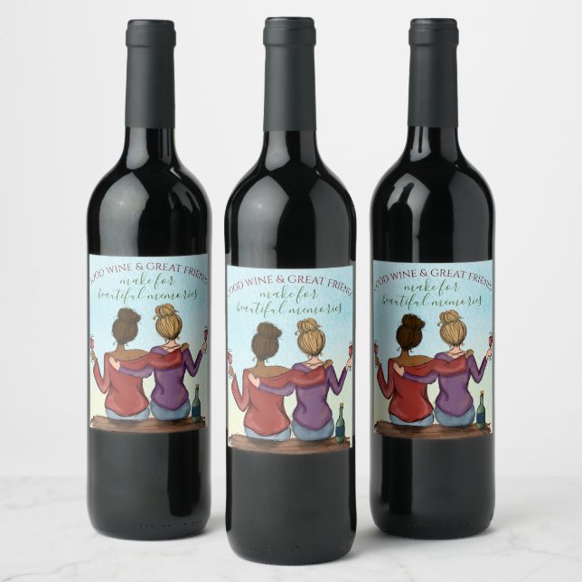 Rótulos de Vinho Amigos & Vinho Bom (Garrafas)