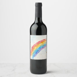 Rótulos de Vinho Arco-Íris Coloridos..