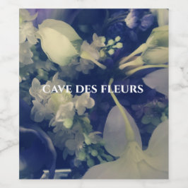 rótulos de vinho com flores escuras personalizadas