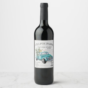 Rótulos de Vinho de Caminhão de Fazenda Azul Rústi