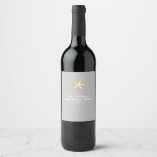 Rótulos de vinho de casamento com estrela-do-mar e