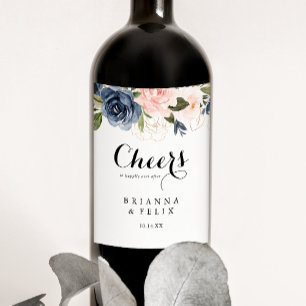 Rótulos de Vinho de Casamento com Flores de Invern