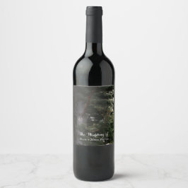 Rótulos de Vinho de Casamento Floresta Rústica de