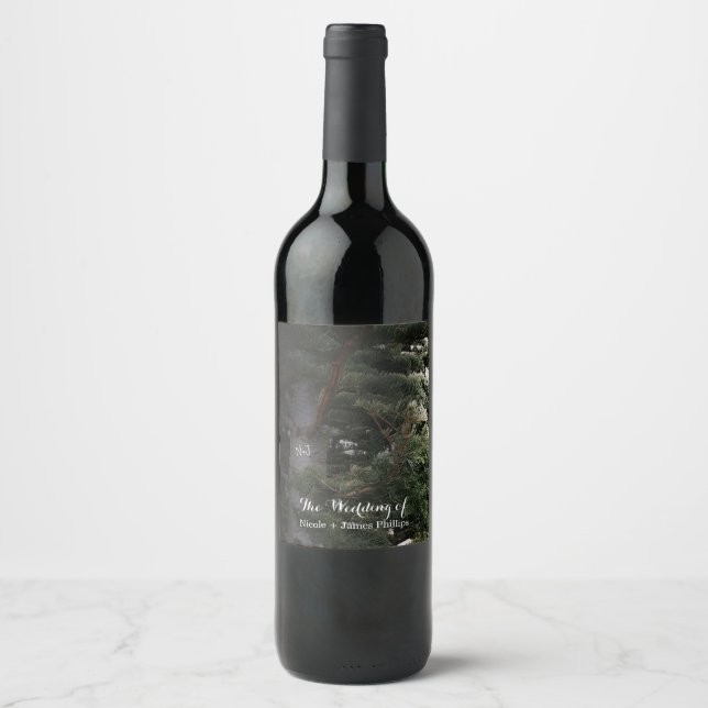 Rótulos de Vinho de Casamento Floresta Rústica de  (Frente)