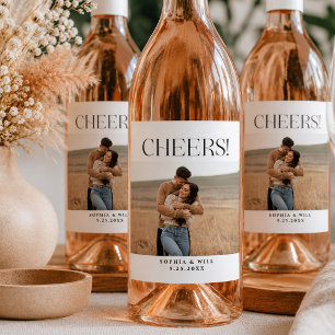 Rótulos de Vinho de Casamento Mínimo Moderno