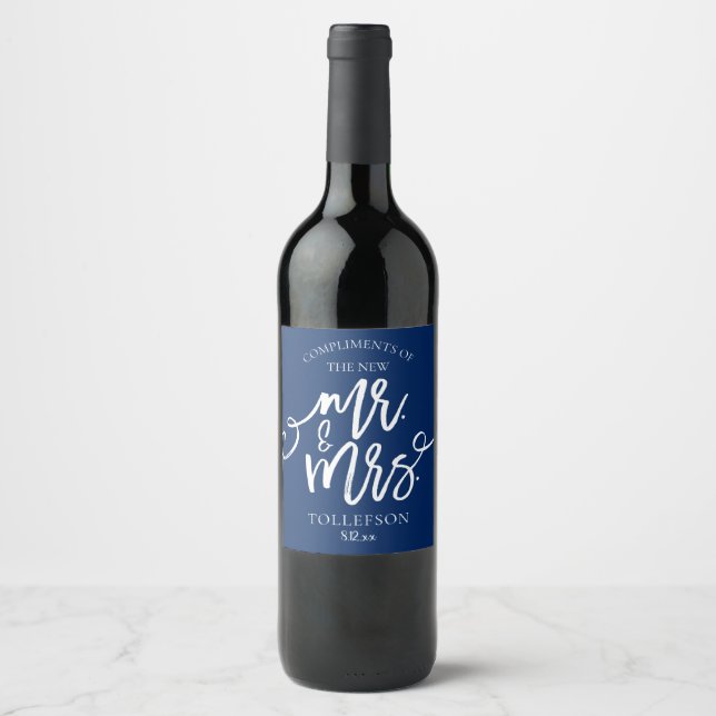 Rótulos de Vinho de Casamento para Lembranças ou S (Frente)