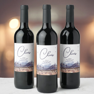 Rótulos de Vinho de Cavalos Paisagem Marco de Aniv