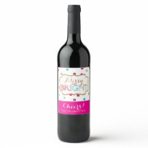 Rótulos de Vinho de Férias Alegre e Brilhante