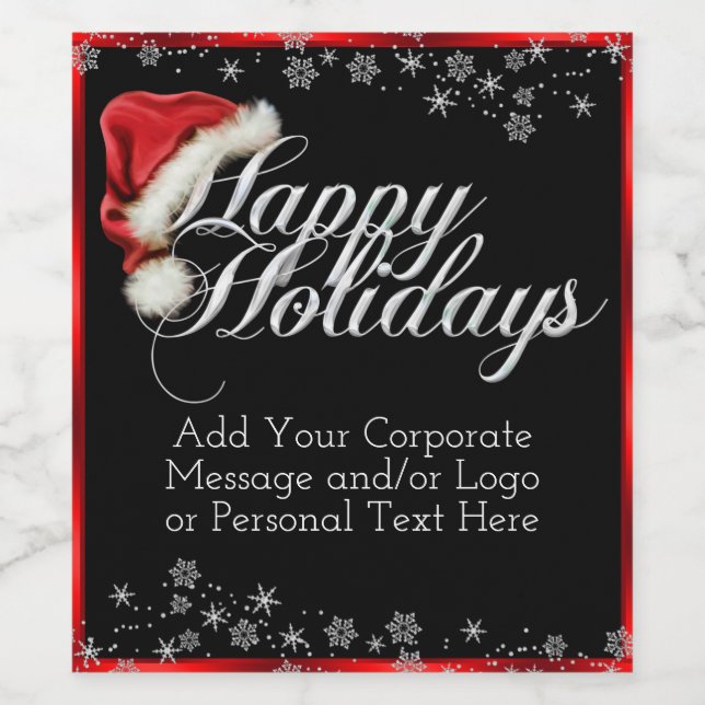 Rótulos de Vinho de Férias de Floco de Neve de Cha (Rótulo Único)