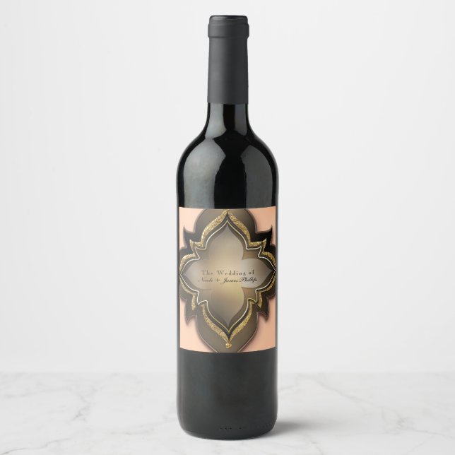 Rótulos de vinho de flores exóticas e elegantes em (Frente)