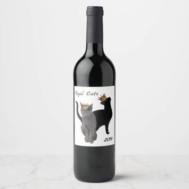 Rótulos de Vinho de Gatos Reais (Frente)